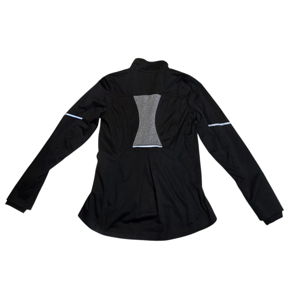 Road Runner Sports Ruffle Zip Running Jacket Black Reflective Athletic Medium - Picture 12 of 14